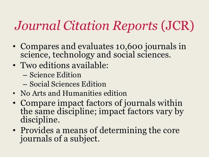 Journal Impact Factors and Citation Analysis