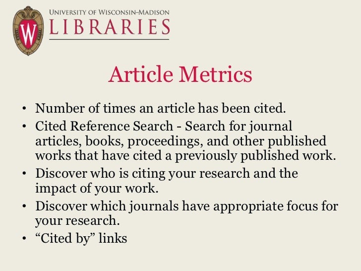 Journal Impact Factors and Citation Analysis