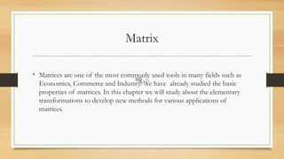 Rank of a matrix | PPTX