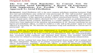 Indian Pacing and Electrophysiology Journal 9 (5): 260-267 (2009)
 