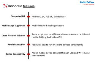 Ranorex Studio - Introduction, Features & Limitations - Mobile Test ...