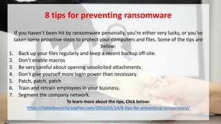 Ransomware and tips to prevent ransomware attacks | PDF