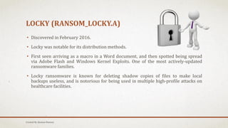 Locky New Ransomware Ransomware - Rameez Shahzada | PDF