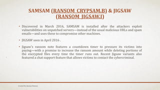 Sam Sam Ransomware Note Ransomware - Rameez Shahzada | PDF