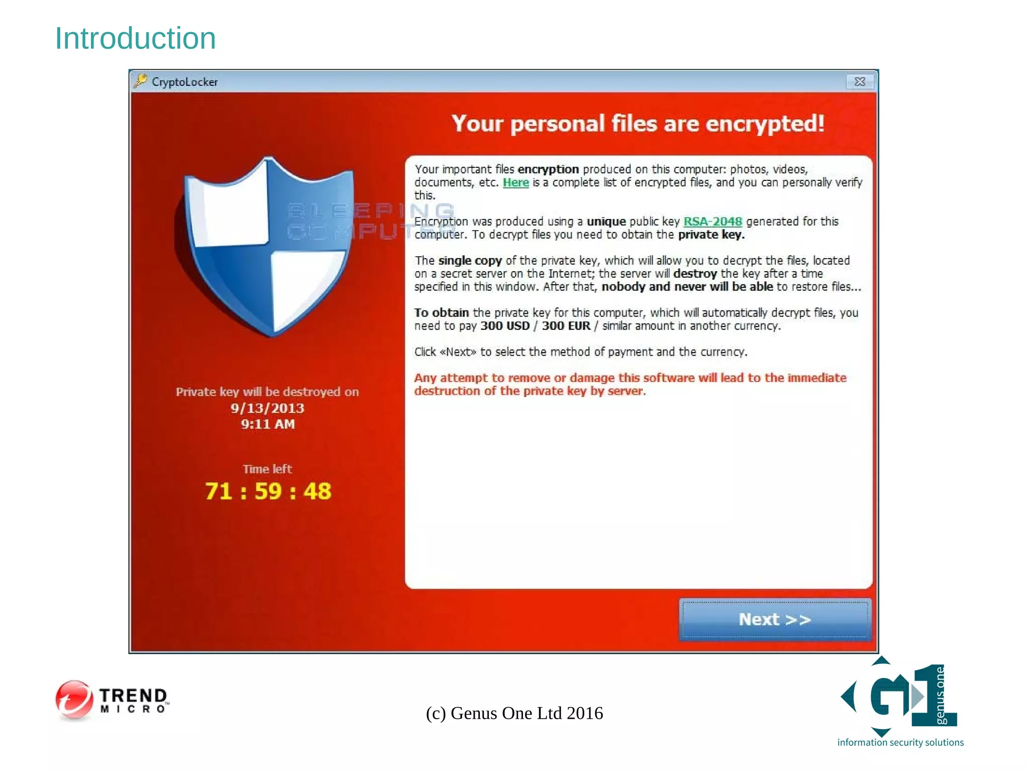 (c) Genus One Ltd 2016
Introduction
 