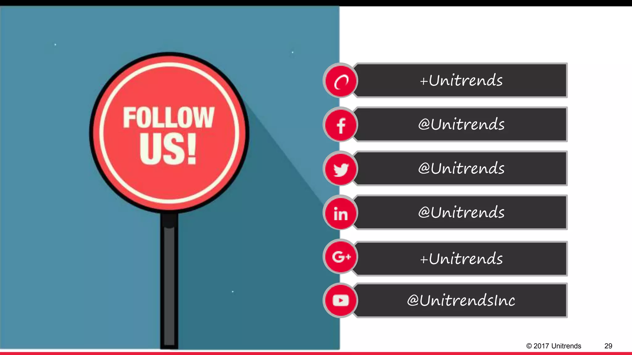 © 2017 Unitrends 29
+Unitrends
@Unitrends
@Unitrends
@Unitrends
+Unitrends
@UnitrendsInc
 