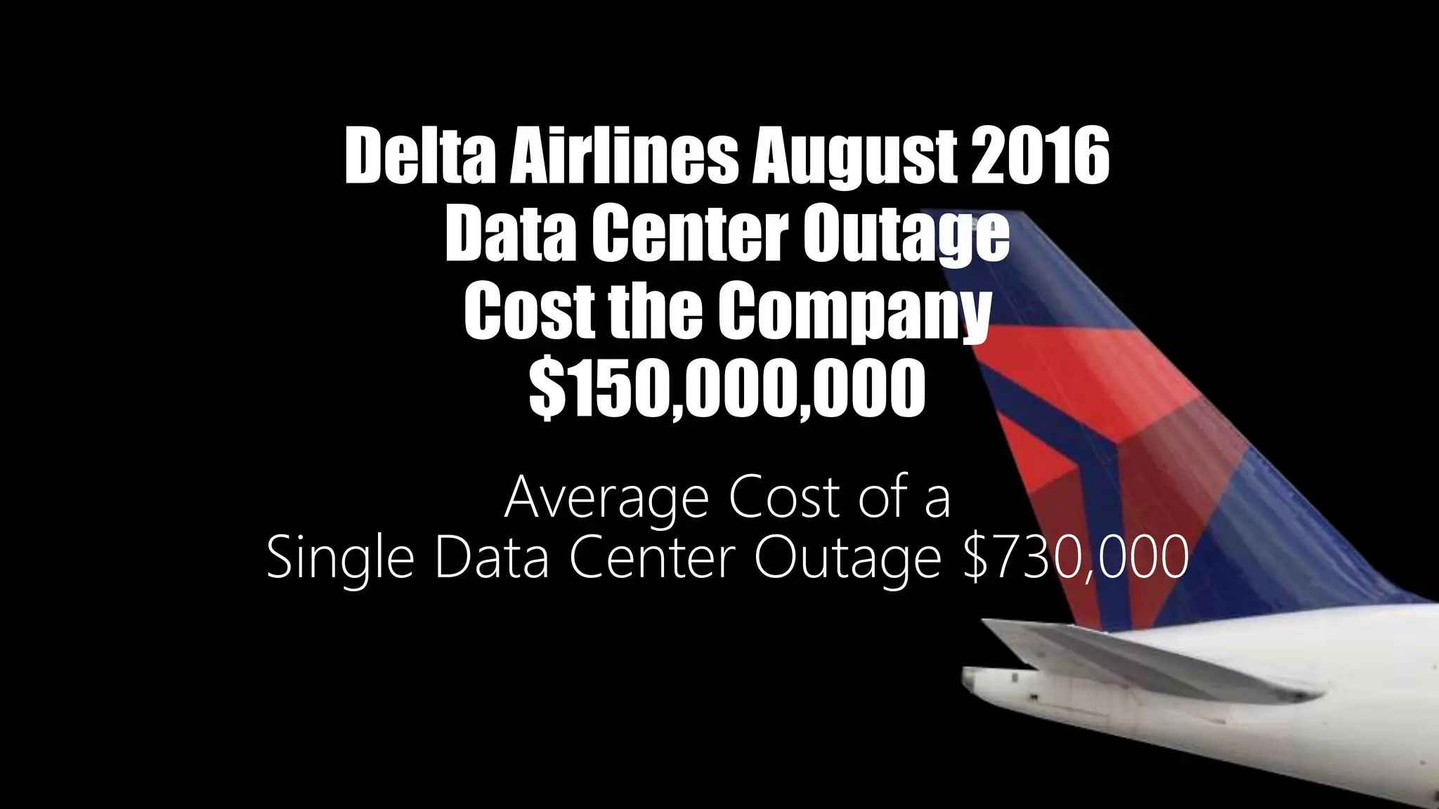 © 2017 Unitrends 8
Delta Airlines August 2016
Data Center Outage
Cost the Company
$150,000,000
Average Cost of a
Single Data Center Outage $730,000
 