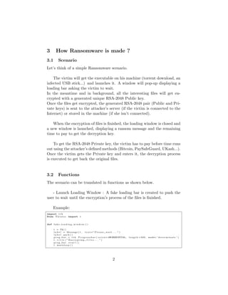 t 
Youness Zougar (@L3tsXpl0it) 
zougar92@gmail.com 
October 30, 2014 
In this paper, I will be explaining how Ransomware works by giving some 
examples. This is done for Educational purposes only to understand better 
how Ransomware behaves. 
1 What is a Ransomware ? 
Brie
y, Ransomware is a type of malware created in the aim to restrict 
access to a victim's computer by encrypting  