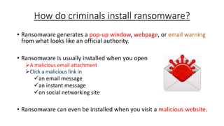 ransomware presentation in detail explaination | PPT