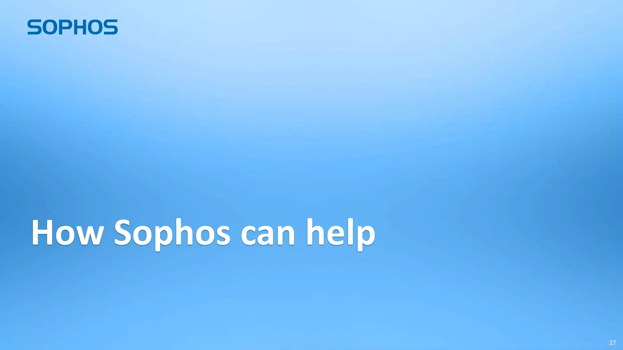 2727
How Sophos can help
 