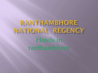 Hotels in
ranthambhore
 
