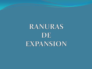 RANURAS DE EXPANSION 