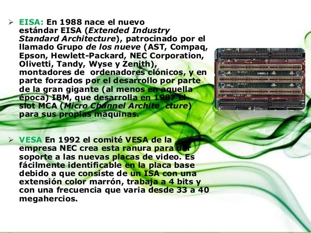 Tipos de ranuras o slots de expansion