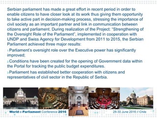 Serbian parliament has made a great effort in recent period in order to
enable citizens to have closer look at its work th...
