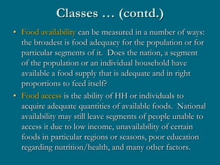 Rao 6a varieties of measurement for food security | PPTX