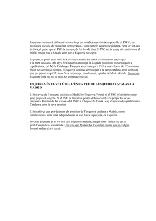 Raons Per Votar Esquerra