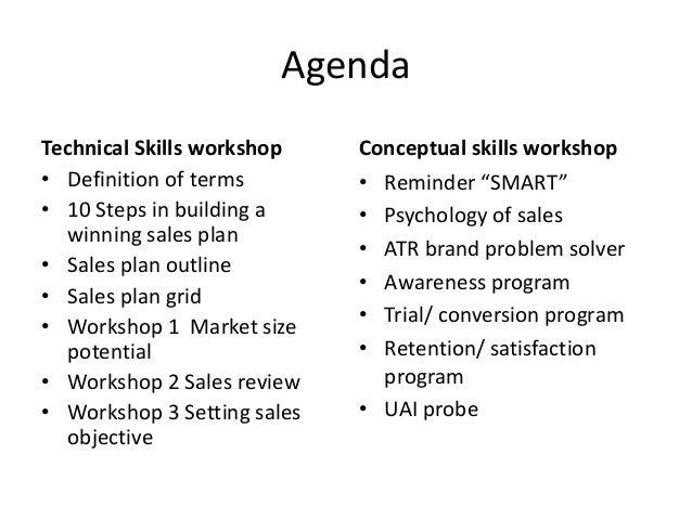 sales planning training seminar workshop