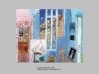 El estudio del artista, 1935 Phillips Collection, Washington, DC 