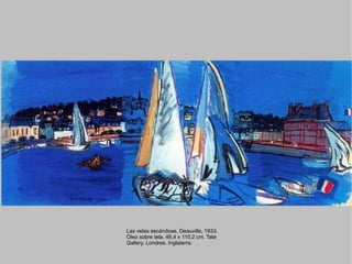 Las velas secándose, Deauville, 1933. Óleo sobre tela. 46,4 x 110,2 cm. Tate Gallery. Londres. Inglaterra. 