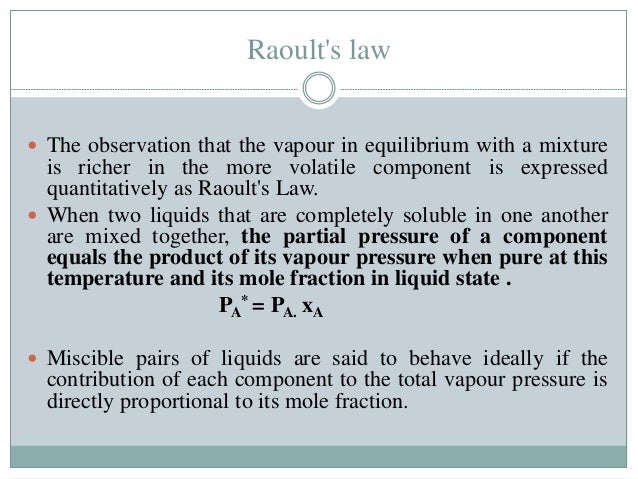 Image result for raoult's law