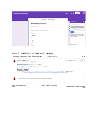 Annexe 5 : la notification qui reçoit tout les membres
 