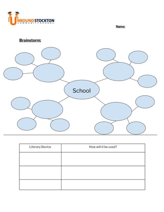 Name:
Brainstorm:
Literary Device How will it be used?
School