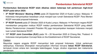Persiapan Pembentukan Sekretariat RCEP di Indonesia: Strategi dan ...