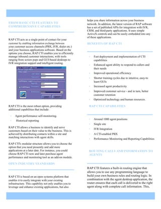 Rap CTI - Brochure | PDF