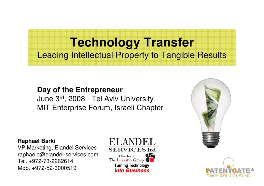 Raphael Barki Technology Transfer