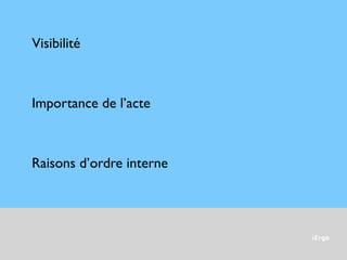 iErgo
Visibilité
Importance de l’acte
Raisons d’ordre interne
 