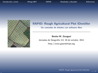 Introducci´n y teor´
          o        ıa   AForge.NET          RAPID          Resultados y discusi´n
                   ...