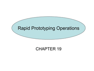 CHAPTER 19
Rapid Prototyping Operations
 