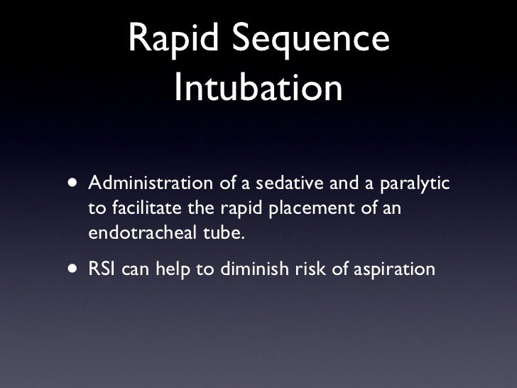 Rapid Sequence Intubation