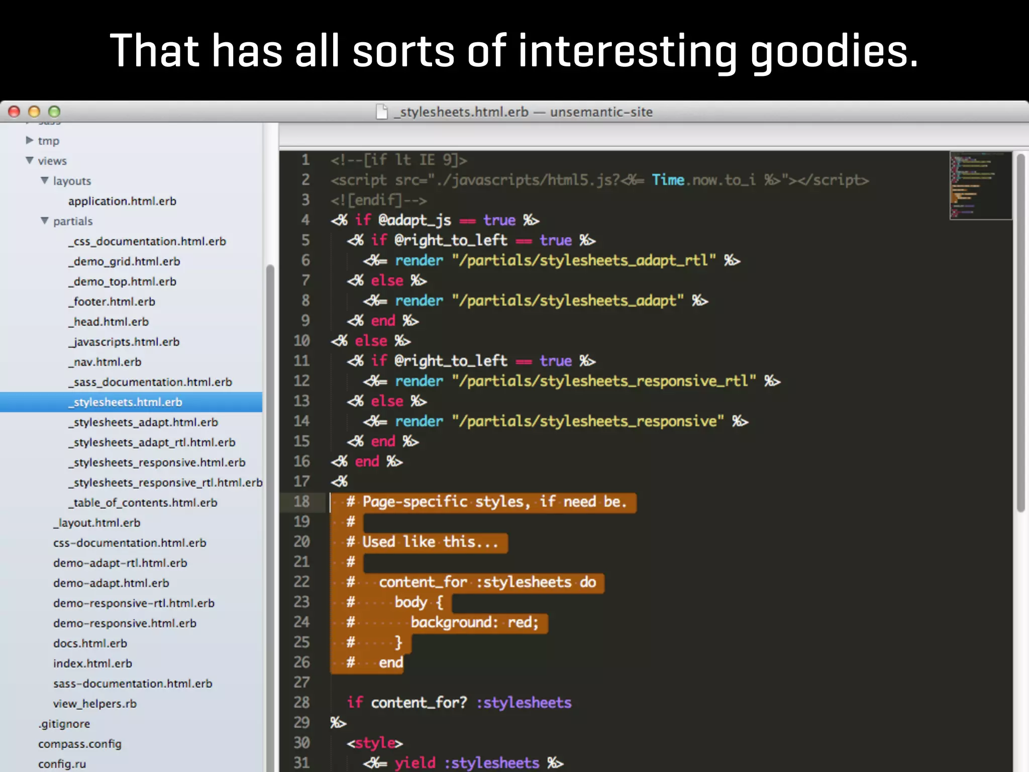 That has all sorts of interesting goodies.
 