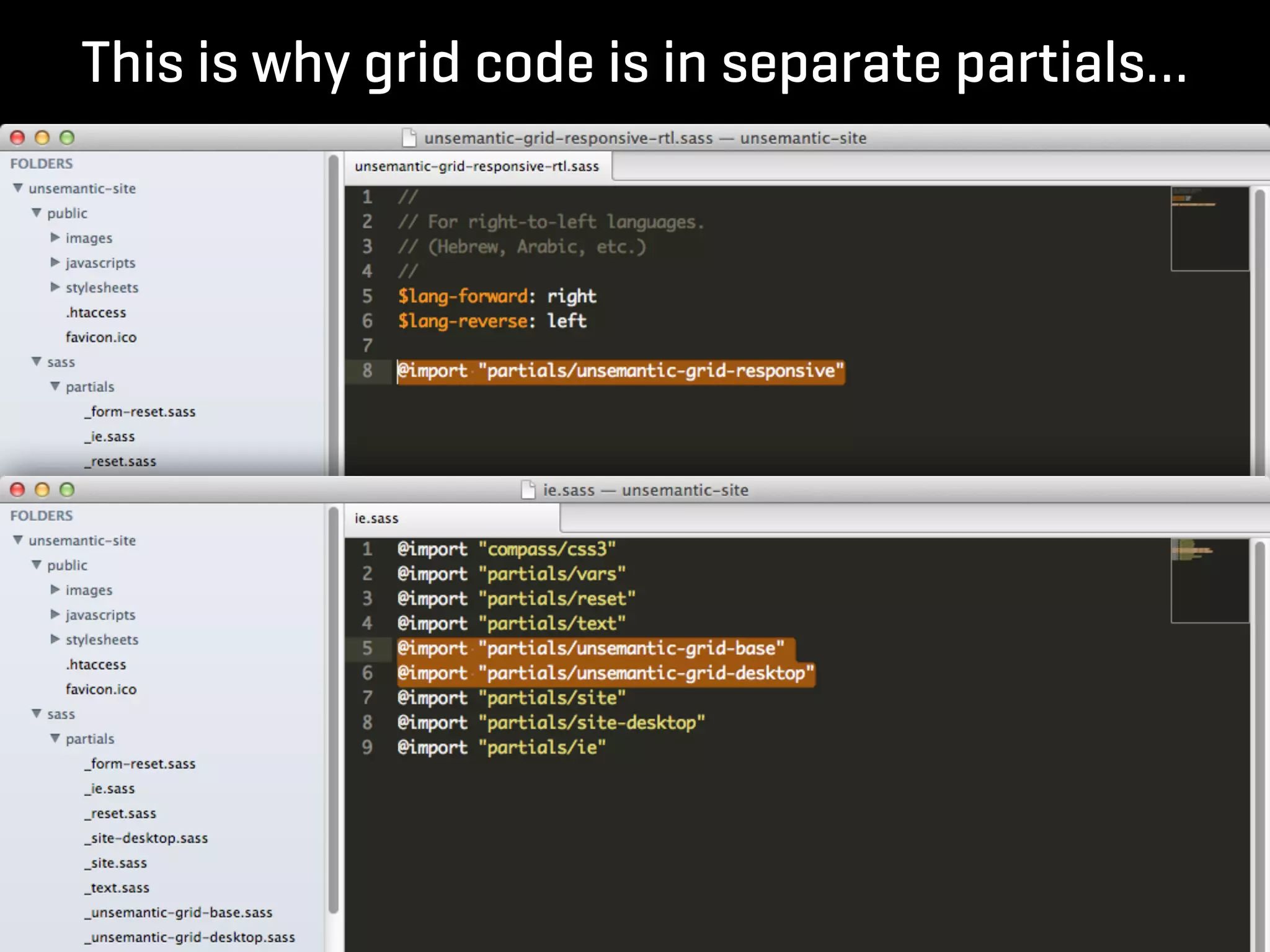 This is why grid code is in separate partials…
 