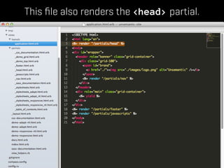 This ﬁle also renders the <head> partial.
 