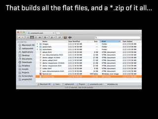 That builds all the ﬂat ﬁles, and a *.zip of it all…
 