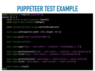 PUPPETEER TEST EXAMPLE
 
