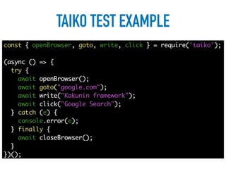 TAIKO TEST EXAMPLE
 
