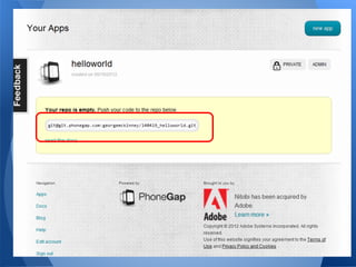 Rapid App Development for PhoneGap