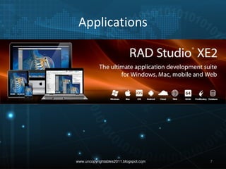 Applications
www.uncopyrightables2011.blogspot.com 7
 