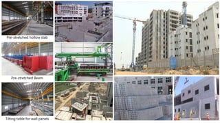 Pre-stretched hollow slab
Pre-stretched Beam
Tilting table for wall panels
 