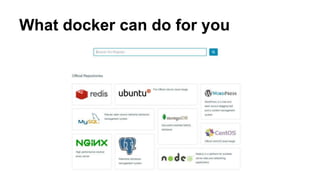 What docker can do for you
 