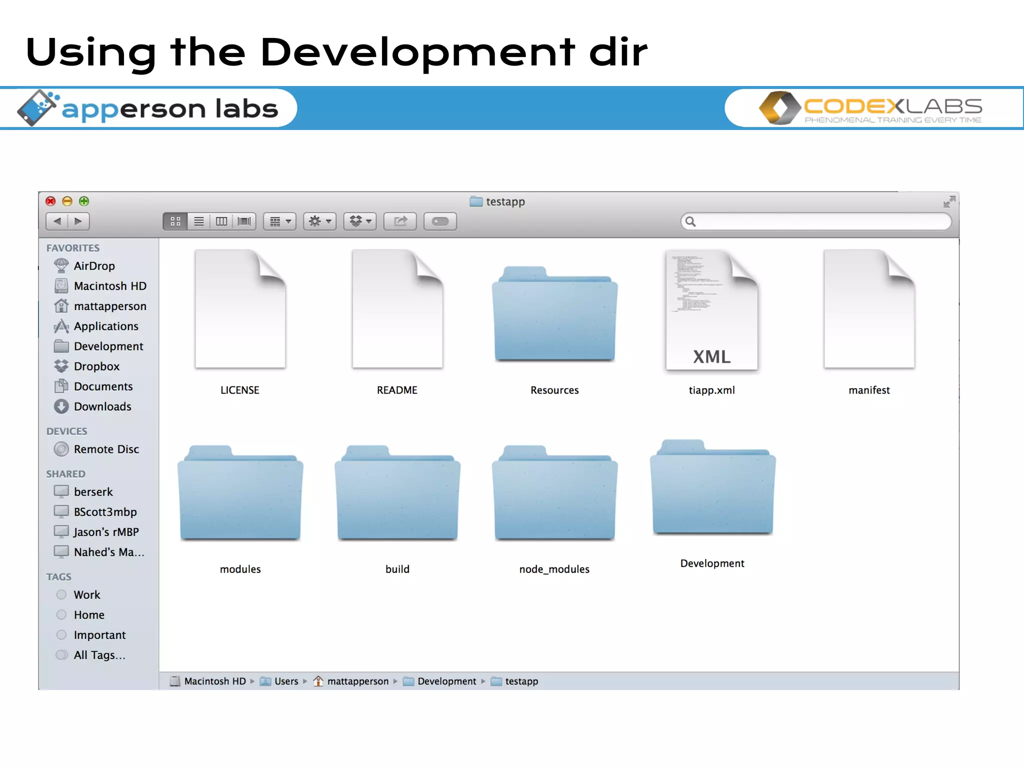 Using the Development dir