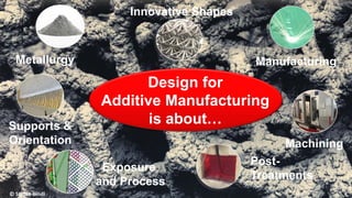 EOS | 7
Silo Experience
R&D
R&D
MD
KOLKOL
PD
PM
Metallurgy
Innovative Shapes
Exposure
and Process
Post-
Treatments
Manufacturing
© Stefan Bindl
Machining
Supports &
Orientation
Design for
Additive Manufacturing
is about…
 