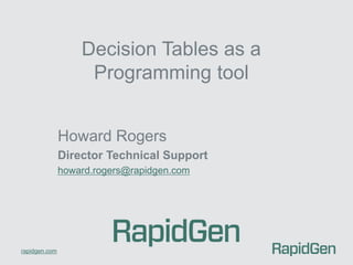 Decision Tables as a Programming Tool | PDF | Programming Languages ...