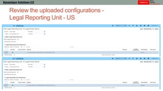 Review the uploaded configurations -
Legal Reporting Unit - US
Dynamique Solutions LLC
 