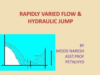 RAPIDLY VARIED FLOW &
HYDRAULIC JUMP
BY
MOOD NARESH
ASST.PROF
PETW,HYD
 