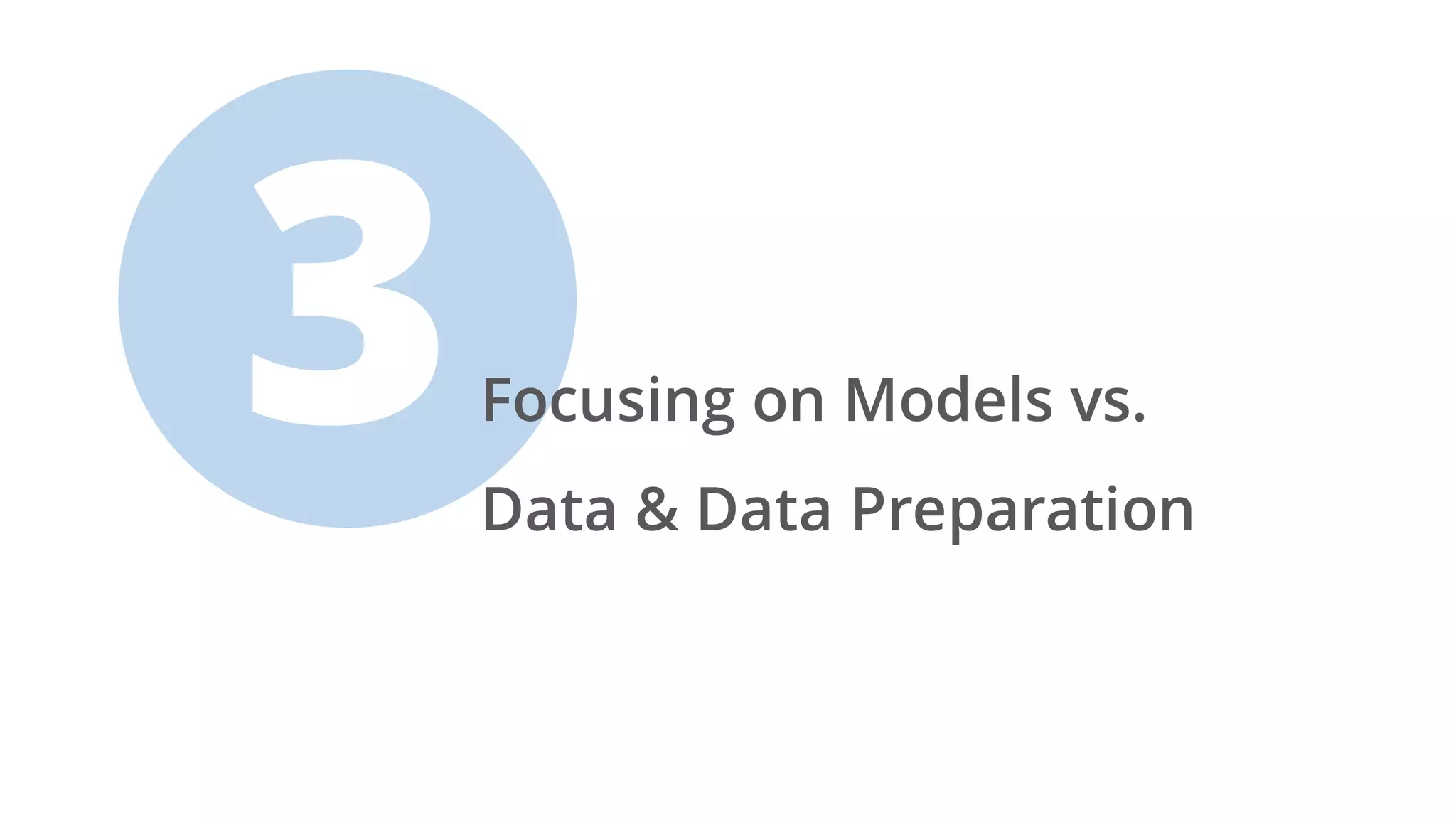 Focusing on Models vs.
Data & Data Preparation
 