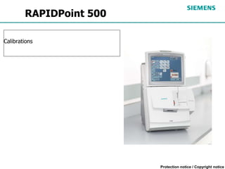 Protection notice / Copyright notice
RAPIDPoint 500
Calibrations
 